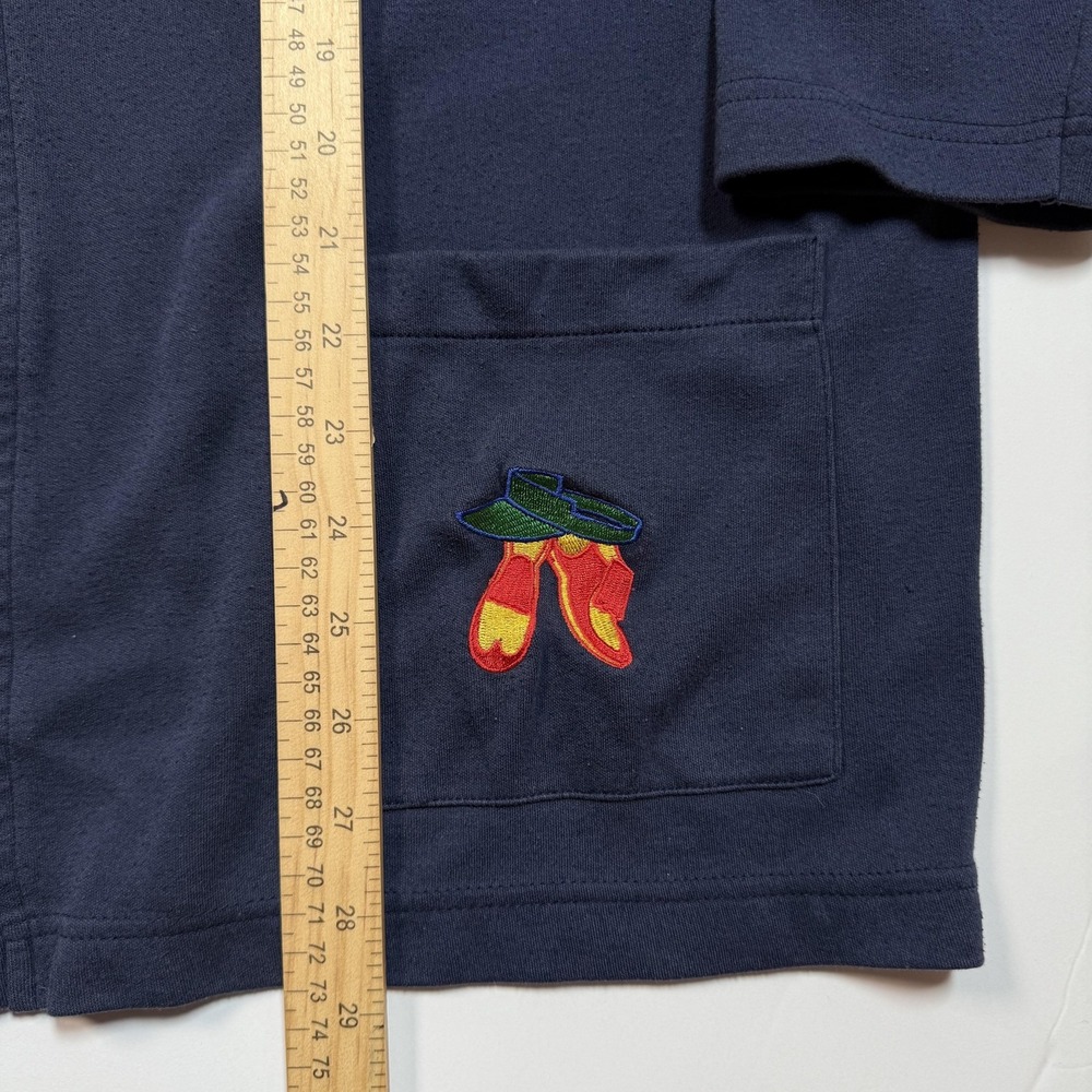 Vintage Karen Scott Sweater Cardigan Womens Large Navy Golf Embroidered 90s - Picture 6 of 7
